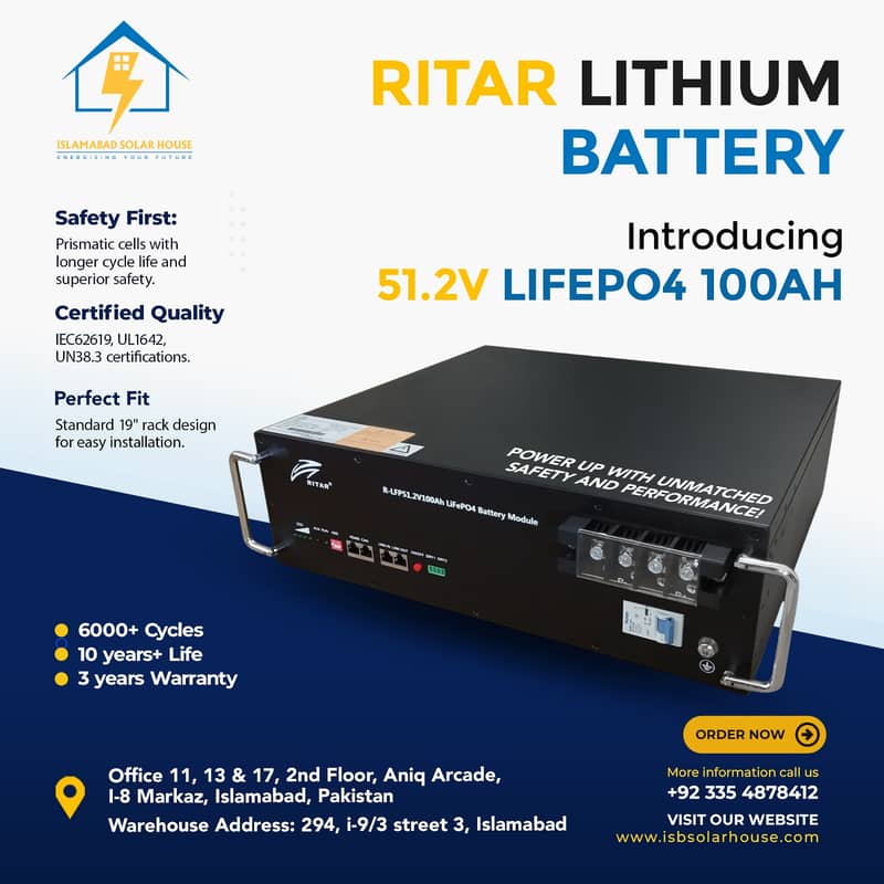 Ritar lithium battery/51.2v lithium battery/solar battery Sale 0