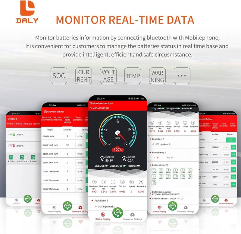 DALY 13S 48V 100A Smart BMS For 3.7V 13Cell Battery ky liy Li-ion BMS 2