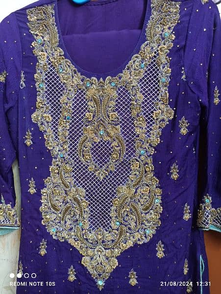 original shiffon banarsi cut work embroidery 0