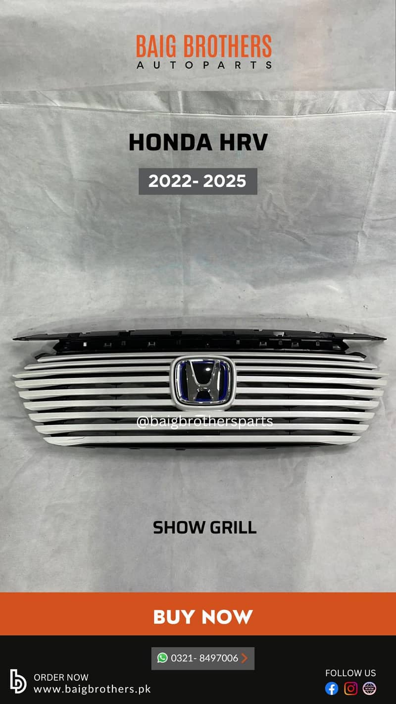 City Civic Haval H6 Mg Hs Kia Stonic Hyundai Tucson Bonnet Light Grill 6