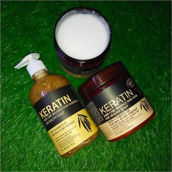 1 x Hair Keratin Mask 500ml, 1 x Keratin Shampoo 500ml 2