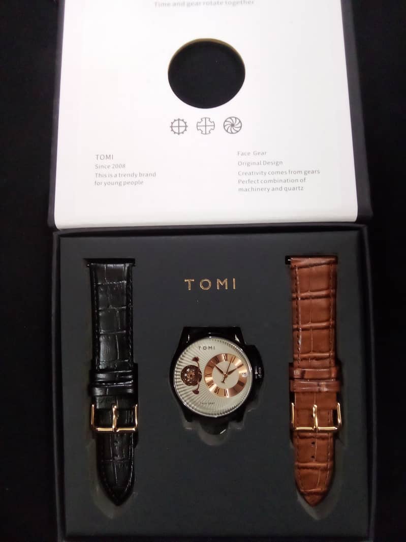 TOMI T-104 Face Gear Dual Strap Watch 3