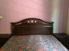 Double Bed with Side Tables & Mattress | Wooden Bed Set | full bed set