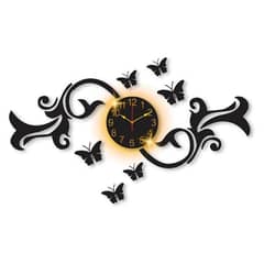 Butterfly Design Laminated Wall Clock With Backlight 0