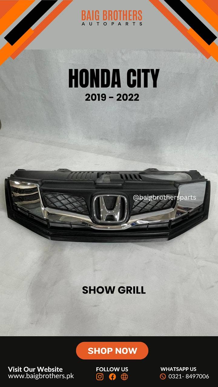 Honda Civic City Gn8 Bumper Bonet Door Glass Grill Roof Light Cut Ac. 16