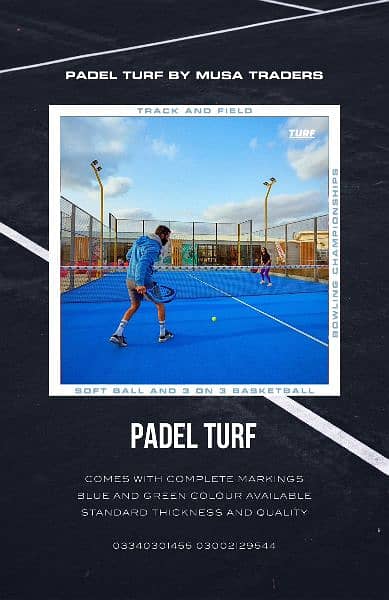 Sports PADEL TURF - Tennis court - Indoor Ground Grass Turf 0