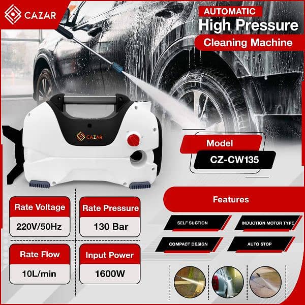 Portable High Pressure Car Washer Cleaner - 130 Bar, Induction Motor 5