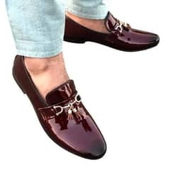 men,s synthetic leather, handmade pantent shoes