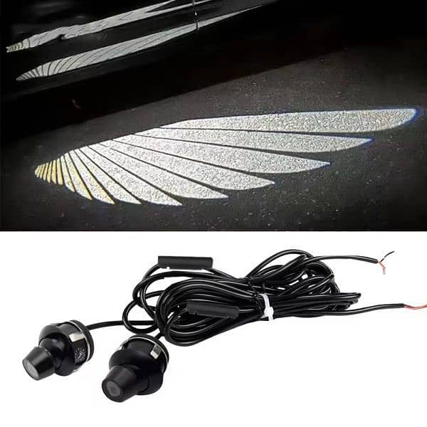 Universal Car Side Mirror Led Angel Wing Light 2 Pc white 4