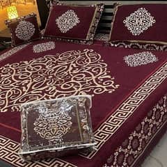 4 pc s velvet jacquard double bed sheet