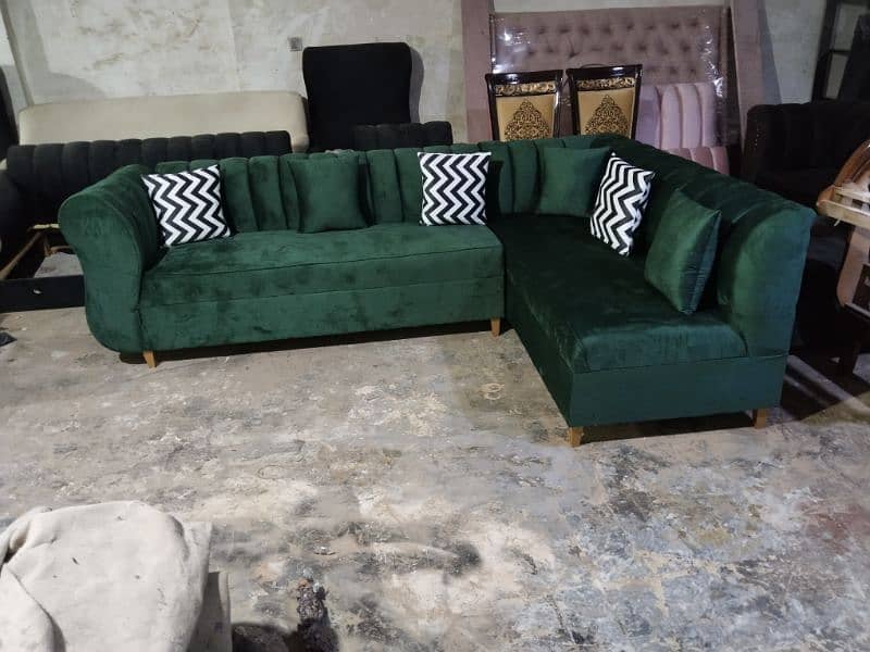 L shape sofa / corner sofa / six seater / velvet sofa / Sofa for sale 11