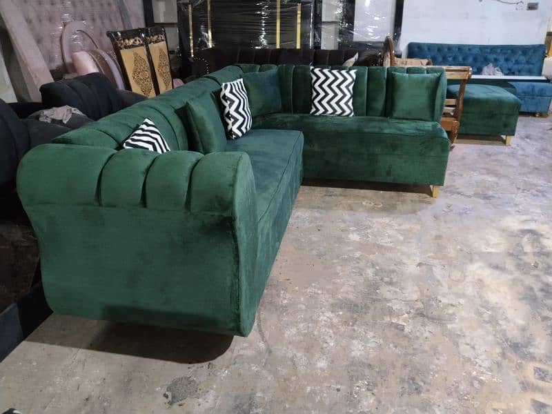 L shape sofa / corner sofa / six seater / velvet sofa / Sofa for sale 13