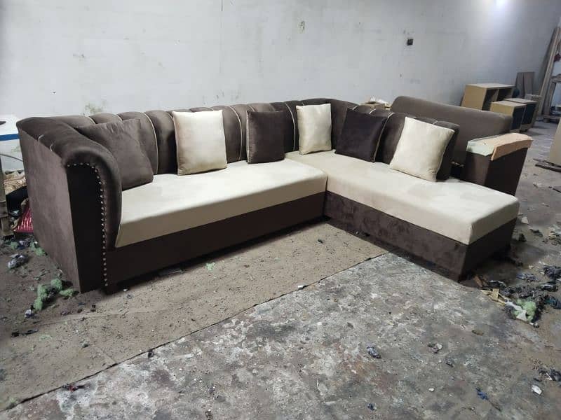 L shape sofa / corner sofa / six seater / velvet sofa / Sofa for sale 14