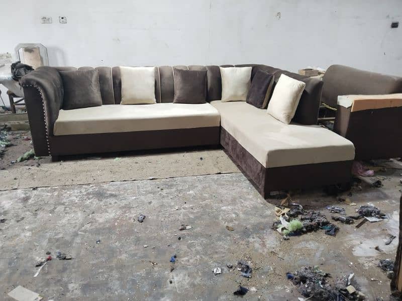 L shape sofa / corner sofa / six seater / velvet sofa / Sofa for sale 15