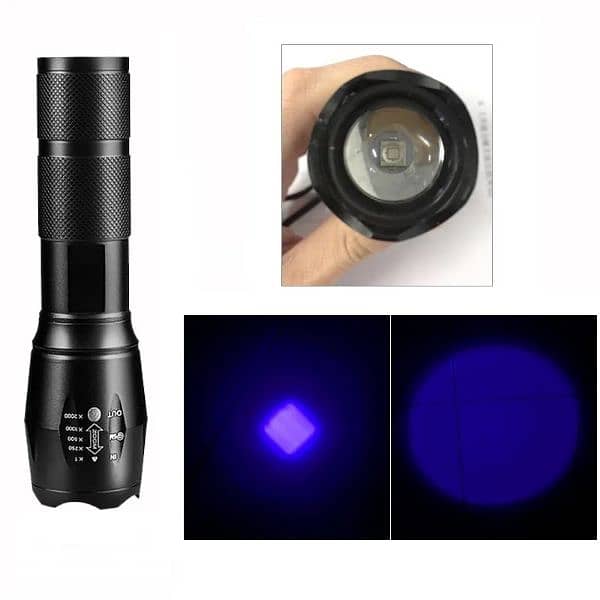 5 watt UV395-400, Ultraviolet Torch Light, Aluminum Body and zoom able 3