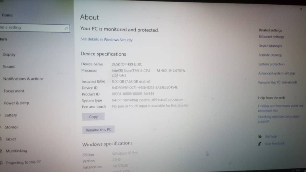 Acer Aspire i5 2.67 Ghz, 8 Gb Ram 15.5 Inch Display 5