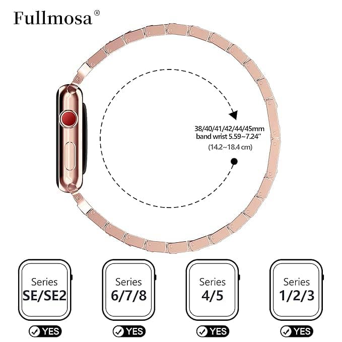 Fullmos Bling Diamond Rhinestone Strap for Apple Watch 45mm with Case 3