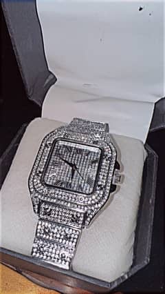 Iced Out diamond  Edition Cartier Watch never used