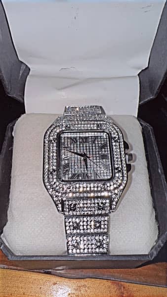 Iced Out diamond  Edition Cartier Watch never used 1