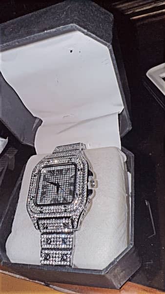 Iced Out diamond  Edition Cartier Watch never used 2