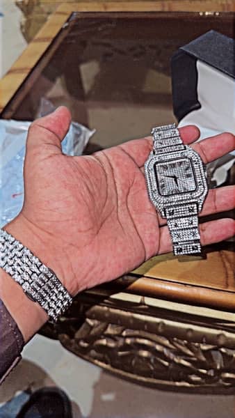 Iced Out diamond  Edition Cartier Watch never used 3