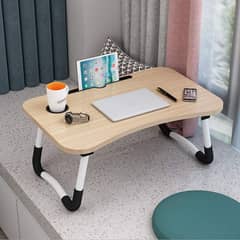 PORTABLE LAPTOP TABLE FOLDING DESK WOODEN   LAPTOP STAND FOR BED