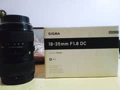 Sigma 18-35 1.8 DC for canon with box