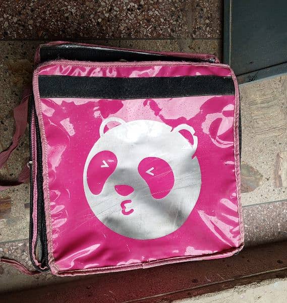 foodpanda bagg with unused t shirt bagg used only in 10 days 2