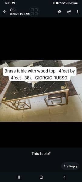 center table , 4 feet by 4 feet. centre table