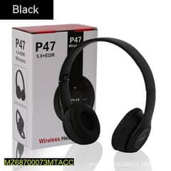 Wireless Headphone P47 Black Color Best Sound Quality