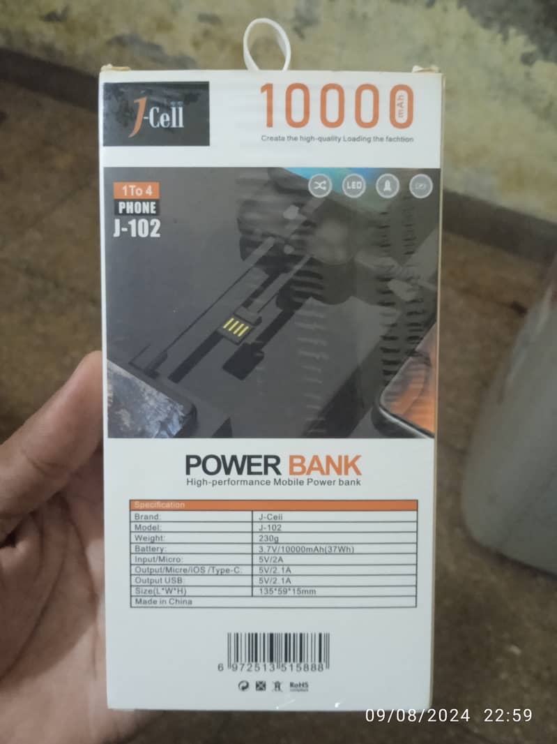 J-ceii power bank original 10000 mAh bettery capacity 1