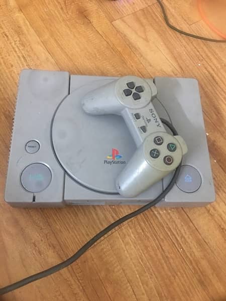 old PlayStation 1 with controller a little bit issue 6