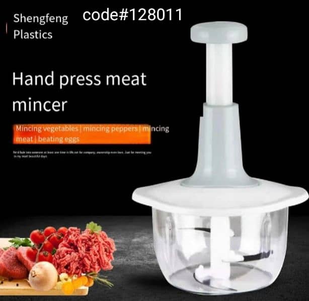 Multifunctional hand food chopper | hand press meat mincer |Mini chowk 1