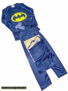 4 Pcs Kids Stitched Dry Fit Micro Batman Costume.