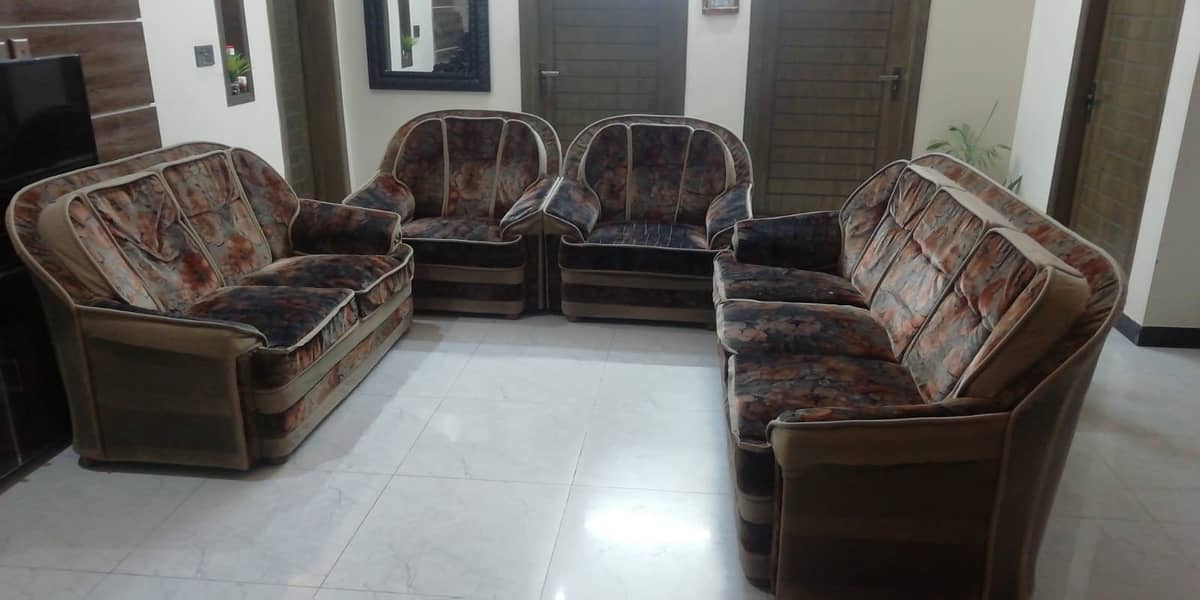 Seven seater sofa with 3 tables set 1