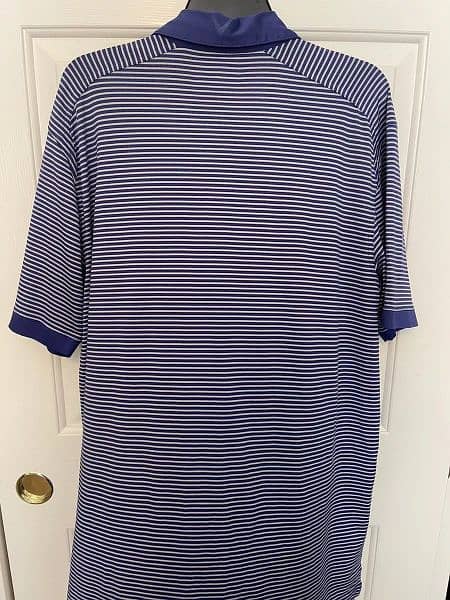 New Callaway Golf Opti-Dri Shirt, Size M, Purple and White Striped 3