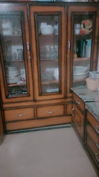 Bed without mattress, cupboard,sokesh almari with 2