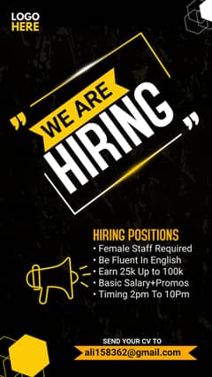 Need Females Staff Required For Tele Sales Representive