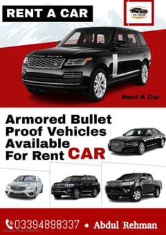 Bullet Proof Armored Vechiles Rent a Car avialable for rent