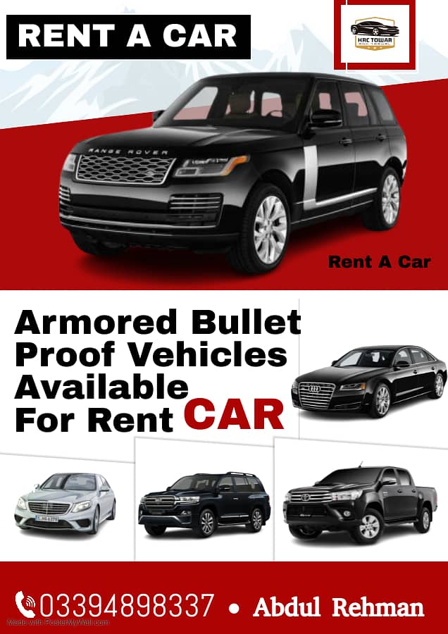 Bullet Proof Armored Vechiles Rent a Car avialable for rent 0