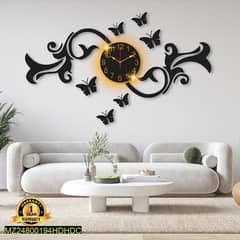 Butterfly design laminated  wall clock with back light 0