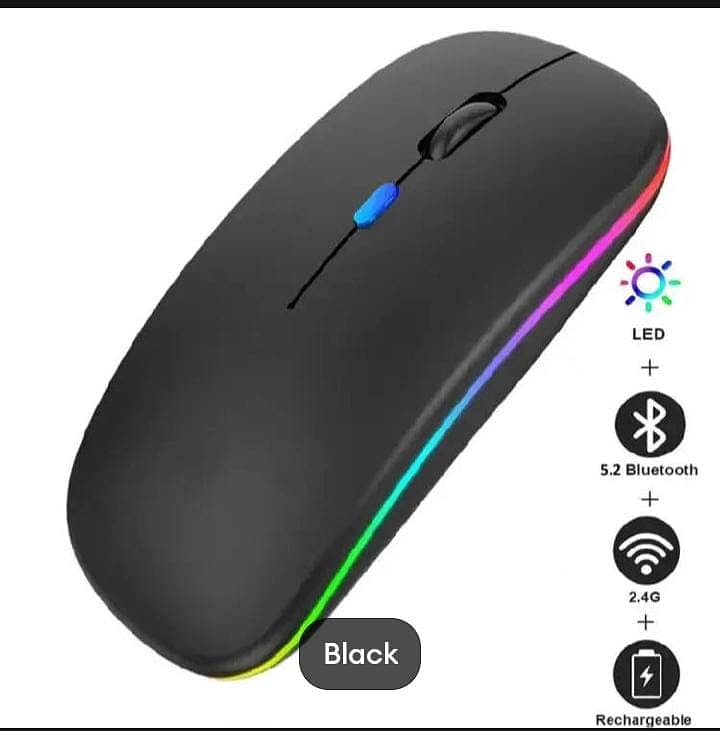 Mouse dual mode Bluetooth and USB, rechargeable with silent click 1