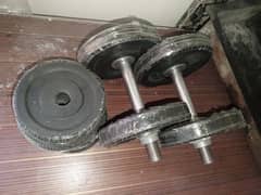 dumbbell and barbell