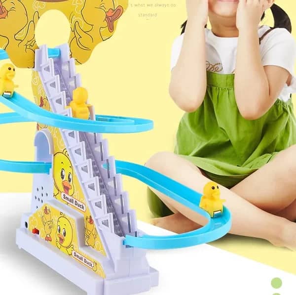 Small Duck Climbing Stairs Toy | Musical Duck Roller Coaster 3