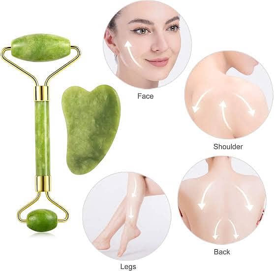 Double Jade Roller Facial  – Skin Care, Slimming & Relaxation Tool 5