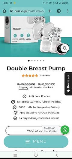 Ornavo Double Electric Breast Pump (Unused)