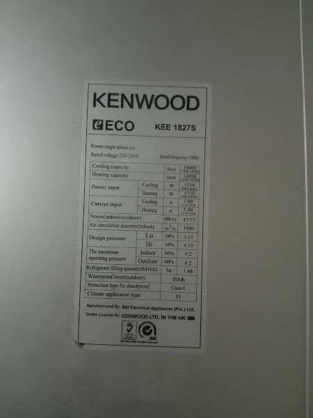 DC inverter kenwood 1.5 ton 85000 3