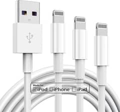 3 Pack Apple MFi Certified Charger Cable 6ft, Lightning to USB Cable