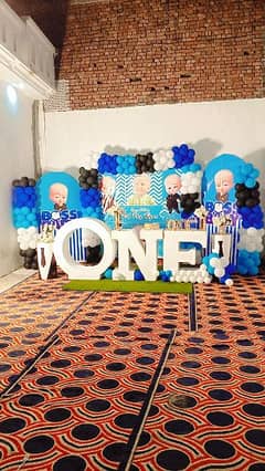 Birthday decor, flower & light decor, school funfair