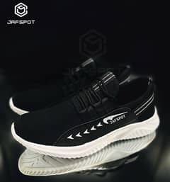 Men’s Fashion Tennis White Shoes-Black